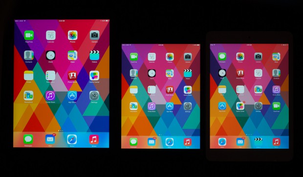 von links nach rechts: iPad Air, iPad mini Retina, iPad mini 1 (Foto: AnandTech)